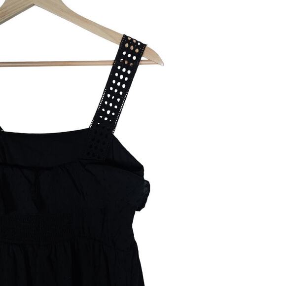 J. Crew Womens Dress 0 Black Midi Swiss Dot Ruffle Sleeveless A Line Flowy NWT - Picture 7 of 14